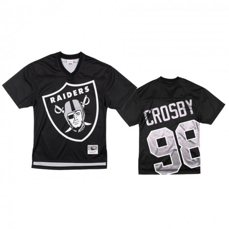 Tröjor Las Vegas Raiders Maxx Crosby 98 Svart Big Face - Män Tröjor Las Vegas Raiders Maxx Crosby 98 Svart Big Face - Män